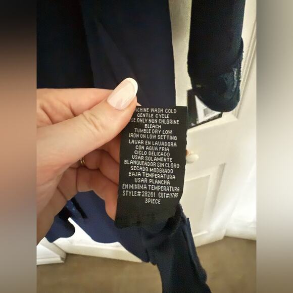 NWT Le Bos Plus Size Round Neck 3/4 Sleeve Embroidered Trim Duster 3-Piece Set - Picture 11 of 14